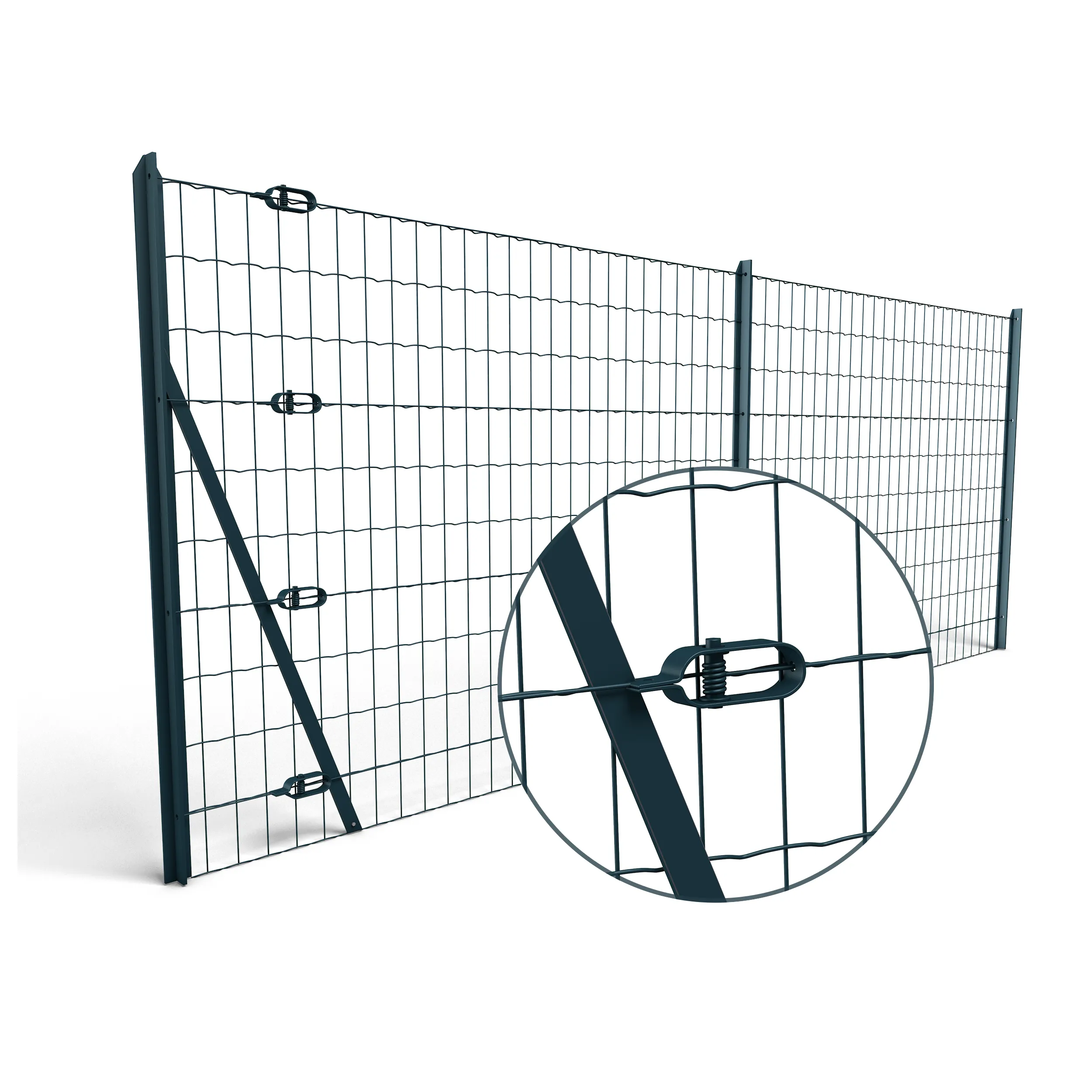 Kit complet 60 m Grillage soudÃ© Ã  sceller  100 x 50mm  H. 1m50