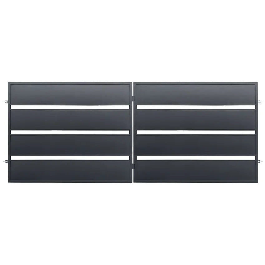 Portail acier galvanisÃ© battant 3m x H.1.58m Noir   LINA