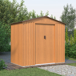 Abri de jardin métal 2,7m², Imitation bois - OOGarden