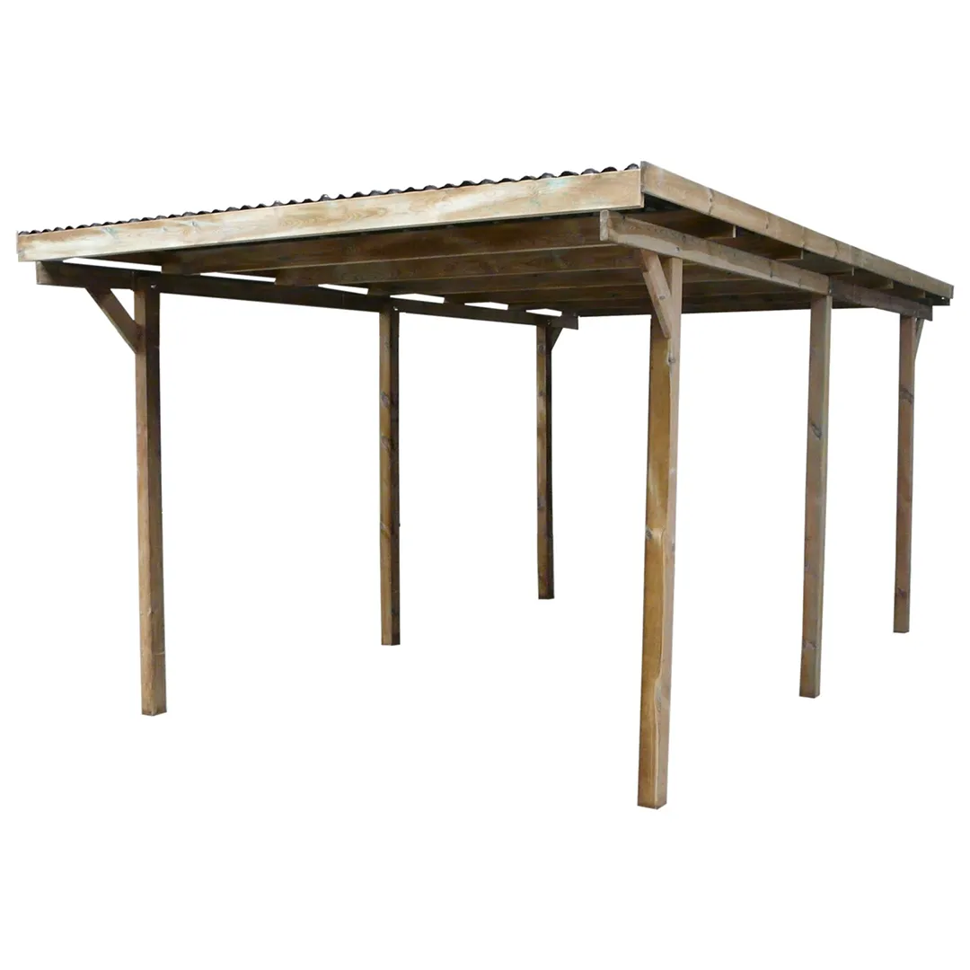 Carport KANO 15 mÂ² (3x5 m) Autoportant Avec Toit PVC