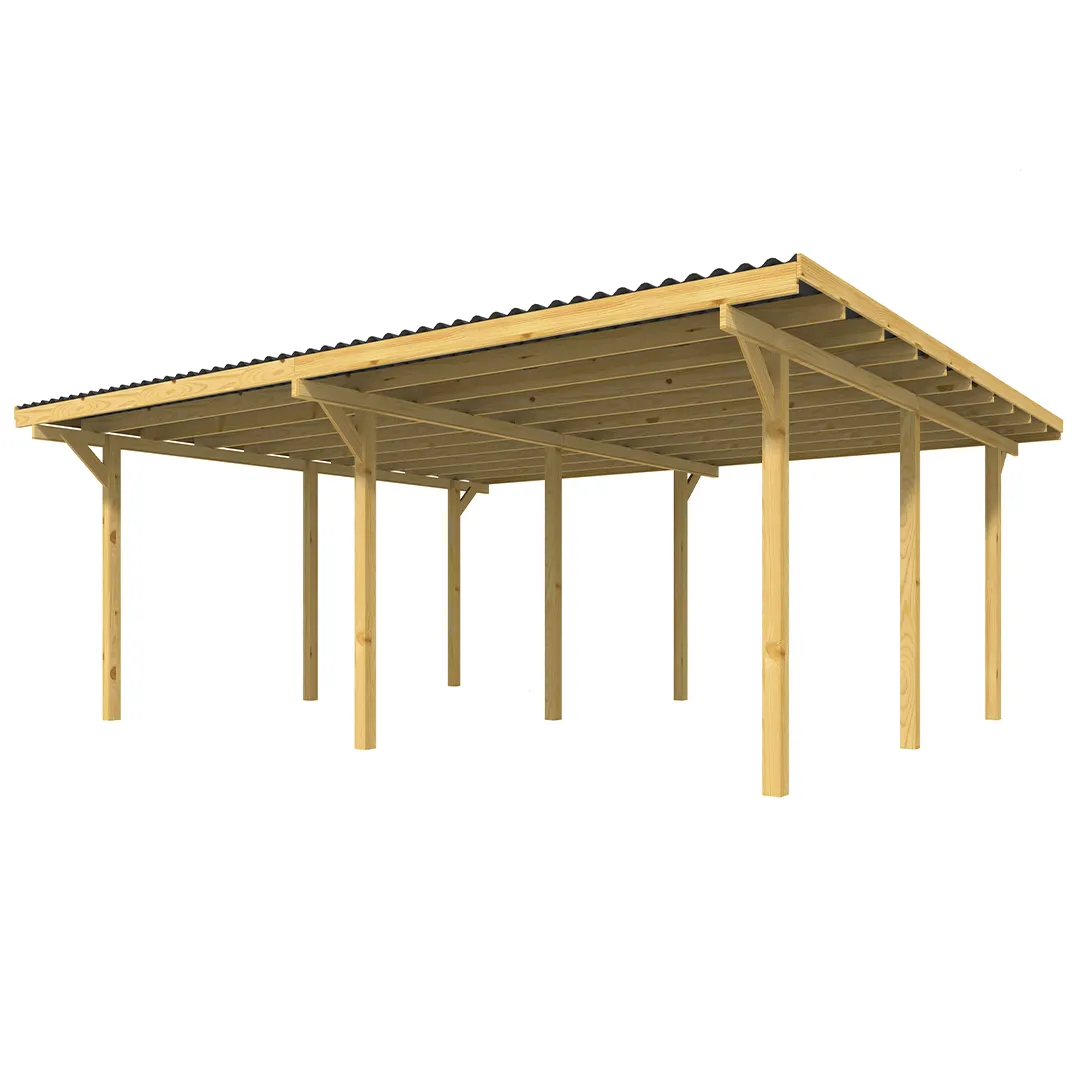 Carport DURBAN 30 mÂ² Double 2 voitures avec toit PVC