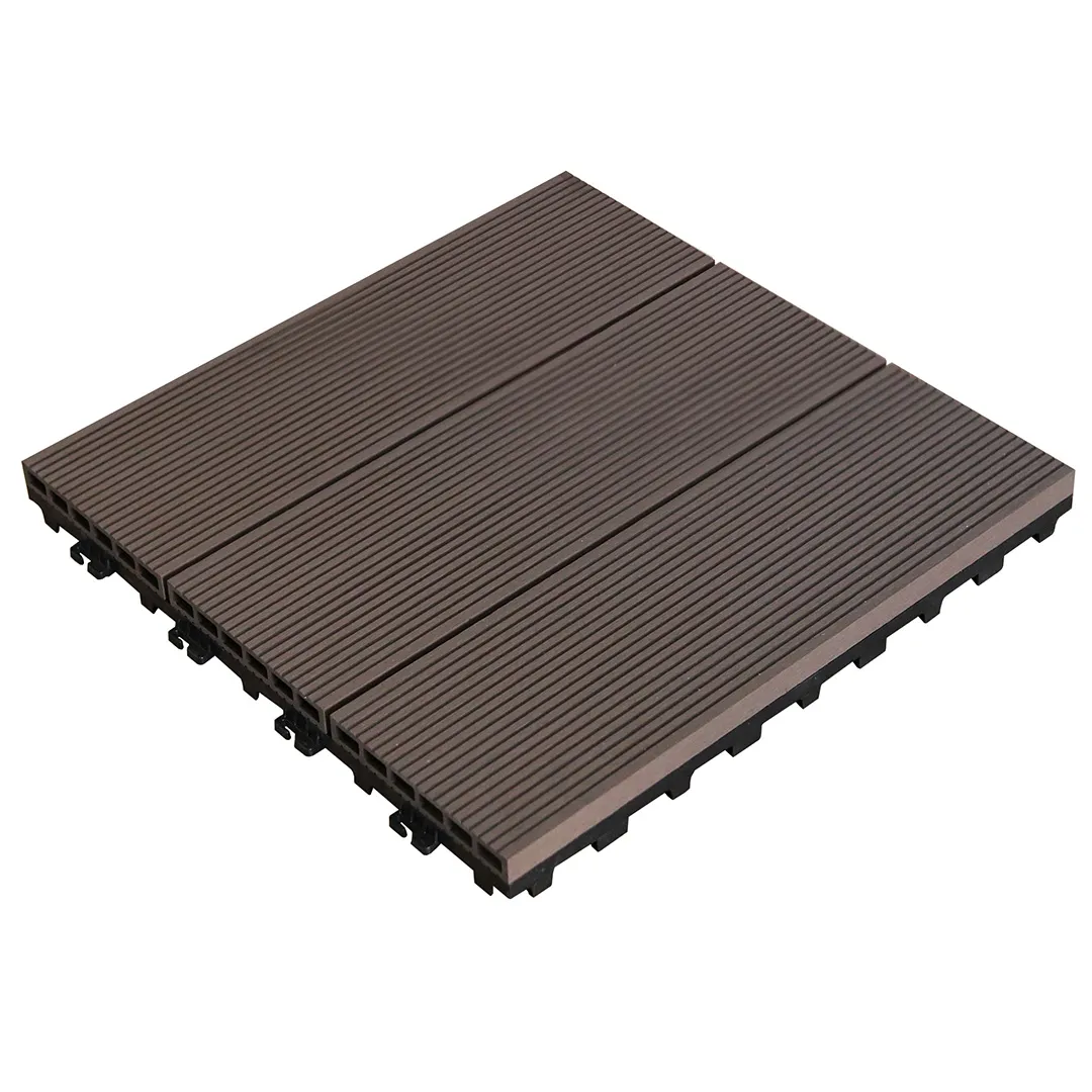 Lot de 4 dalles en composite 50x50 cm chocolat (1 m²)