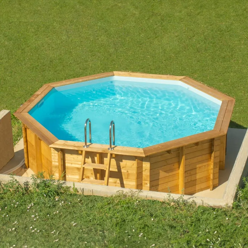 Piscine En Bois Octogonale NOSY SAKATIA 5,11x1,30 m Filtration Sable