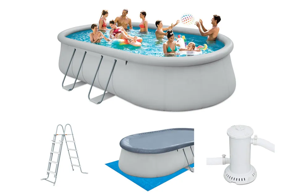 Piscine autoportÃ©e ovale 6,10 x 3,66 x 1,22 m filtration Ã  cartouche