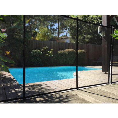 Barrières de sécurité souple pour piscine noire 2x3m soit 6m