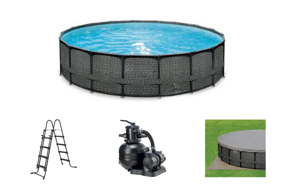 Piscine Tubulaire ronde 5,49 x 1,32 m avec filtre sable, bÃ¢che, tapis