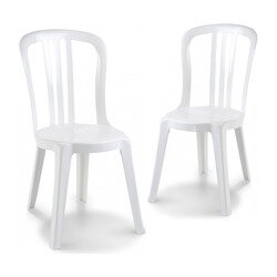 Lot de 2 chaises Bistrot Coloris blanc MIAMI  - GROSFILLEX