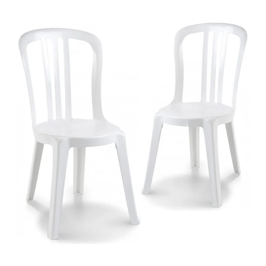 Lot de 2 chaises Bistrot Coloris blanc MIAMI