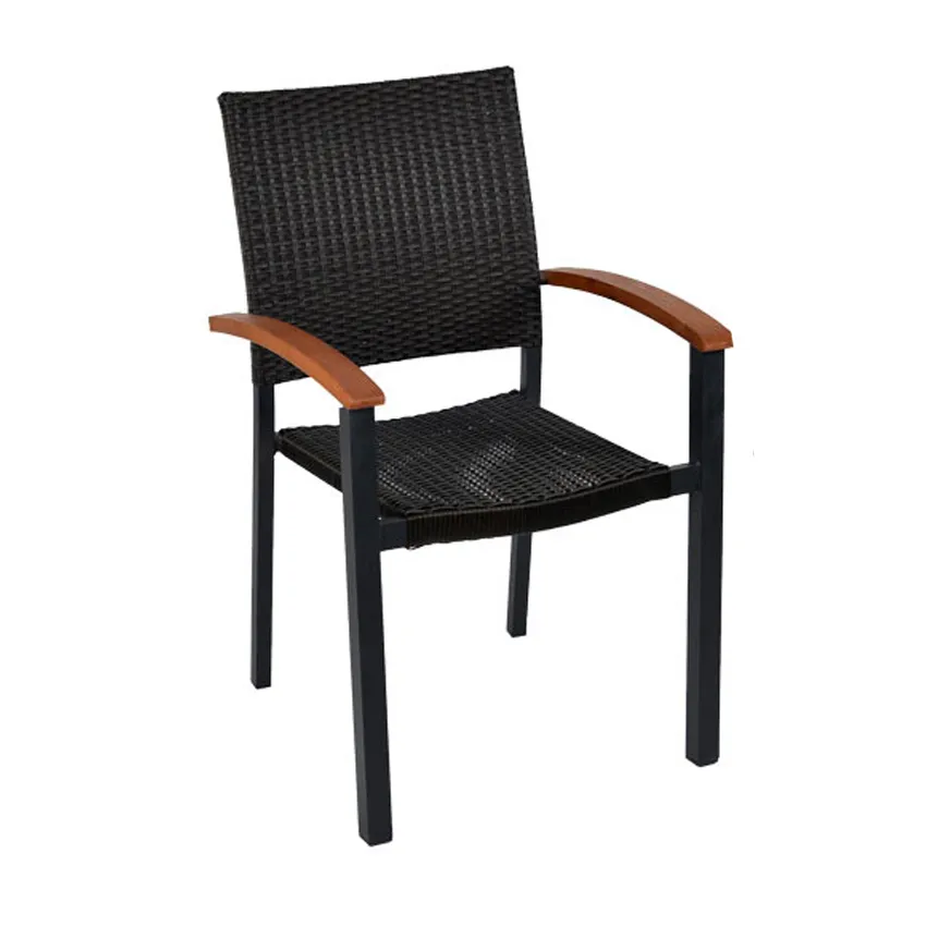 Lot de 6 fauteuils en rÃ©sine trÃ©ssÃ©e eucalyptus BARCELONA