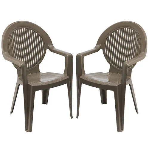 Lot de 2 fauteuils monoblocs FIDJI  2 Coloris taupe