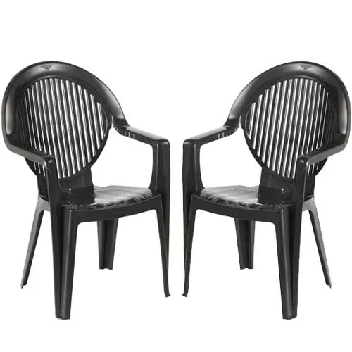 Lot de 2 fauteuils de jardin FIDJI Anthracite