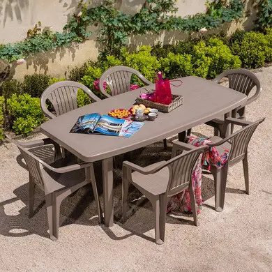 Gartenmöbel-Set Kunststoff OCEAN taupe