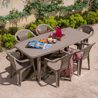 Gartenmöbel-Set Kunststoff OCEAN taupe