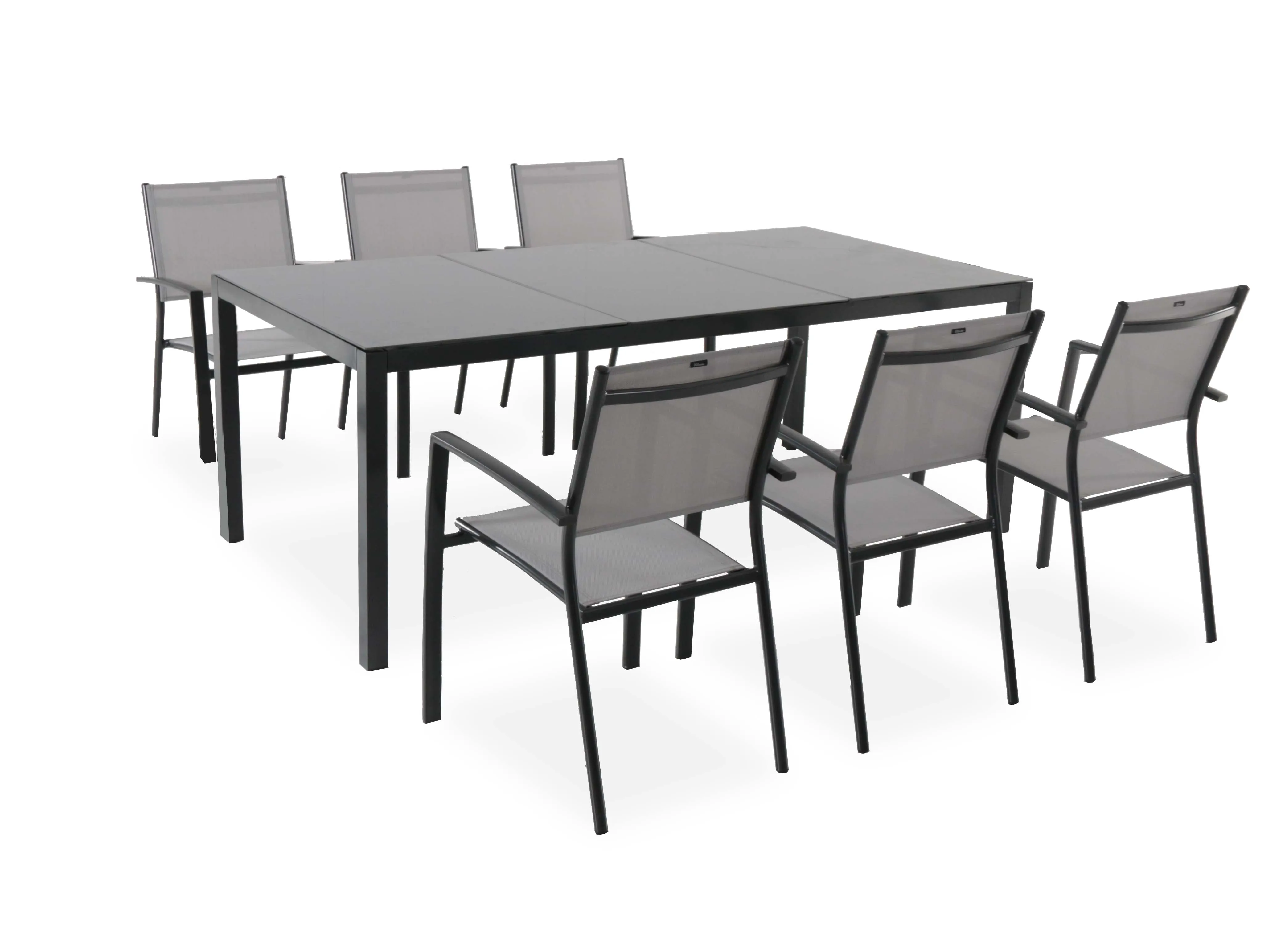 Gartenmöbelset: Tisch PALERME 2M und 6 Sessel ANTIBES