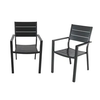 Set van 2 PRADET antraciet aluminium fauteuils - OOGarden