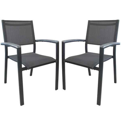 Lot de 2 fauteuils aluminiumgris figueras
