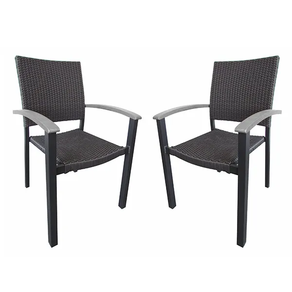 Lot de 2 fauteuils aluminium gris BARCELONA