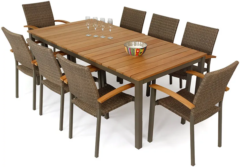 Salon de jardin MARBELLA 2 m et 8 Fauteuils Barcelona