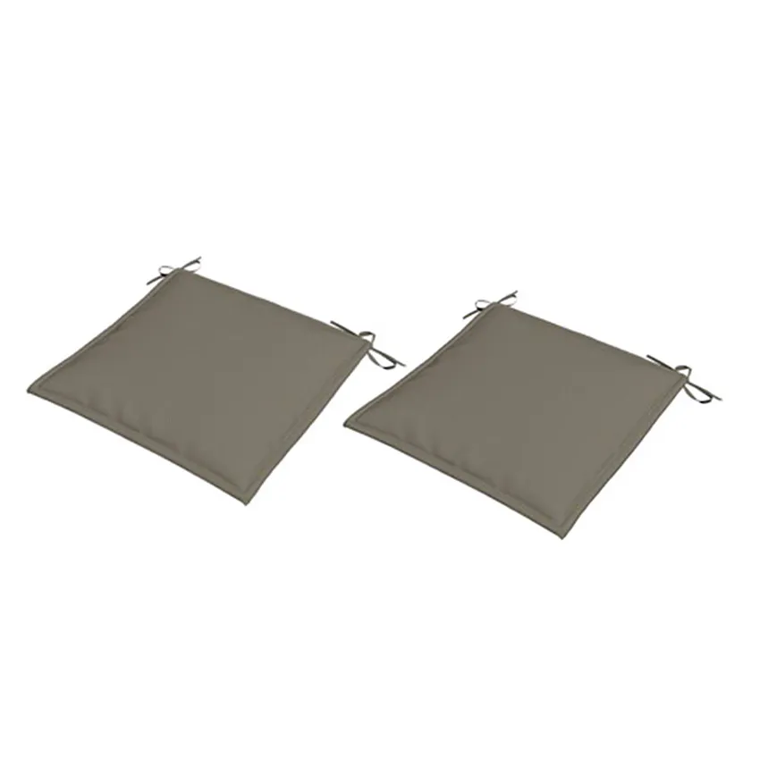 Lot de 2 coussins d'assises Unis et déhoussables 40x40 cm taupe