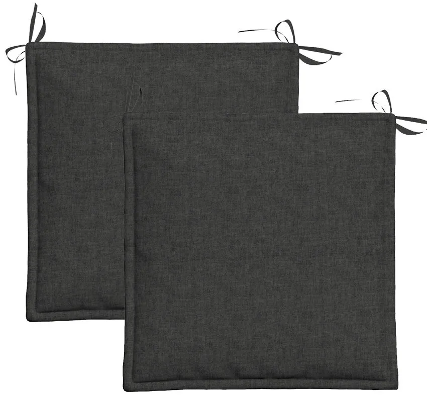 Lot de 2 coussins d'assises exterieurs 40x40 cm gris chinÃ©