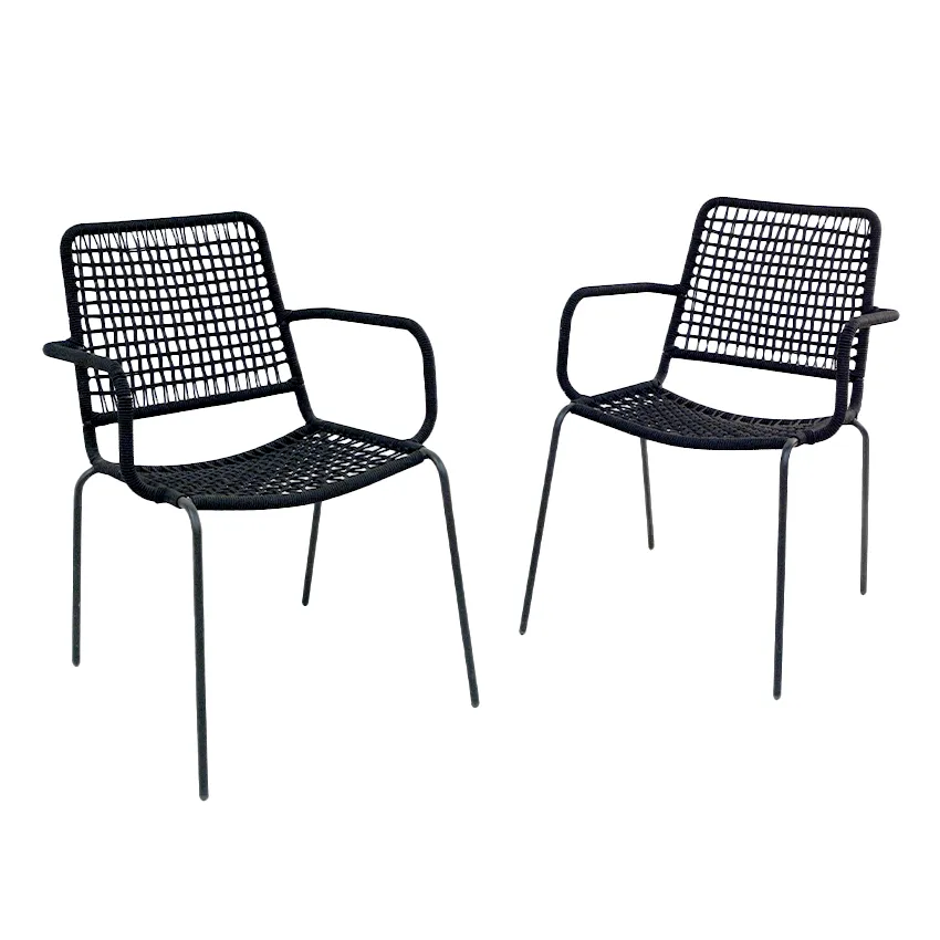 Lot de 2 fauteuils en acier galvanisÃ© anthracite ESTEREL