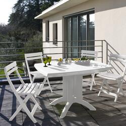 VEGA opvouwbare tuinset Wit - GROSFILLEX