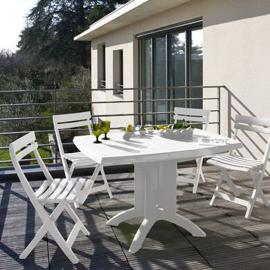 VEGA opvouwbare tuinset Wit - GROSFILLEX