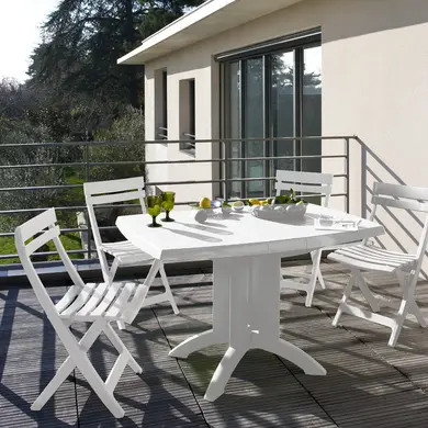 VEGA opvouwbare tuinset Wit - GROSFILLEX