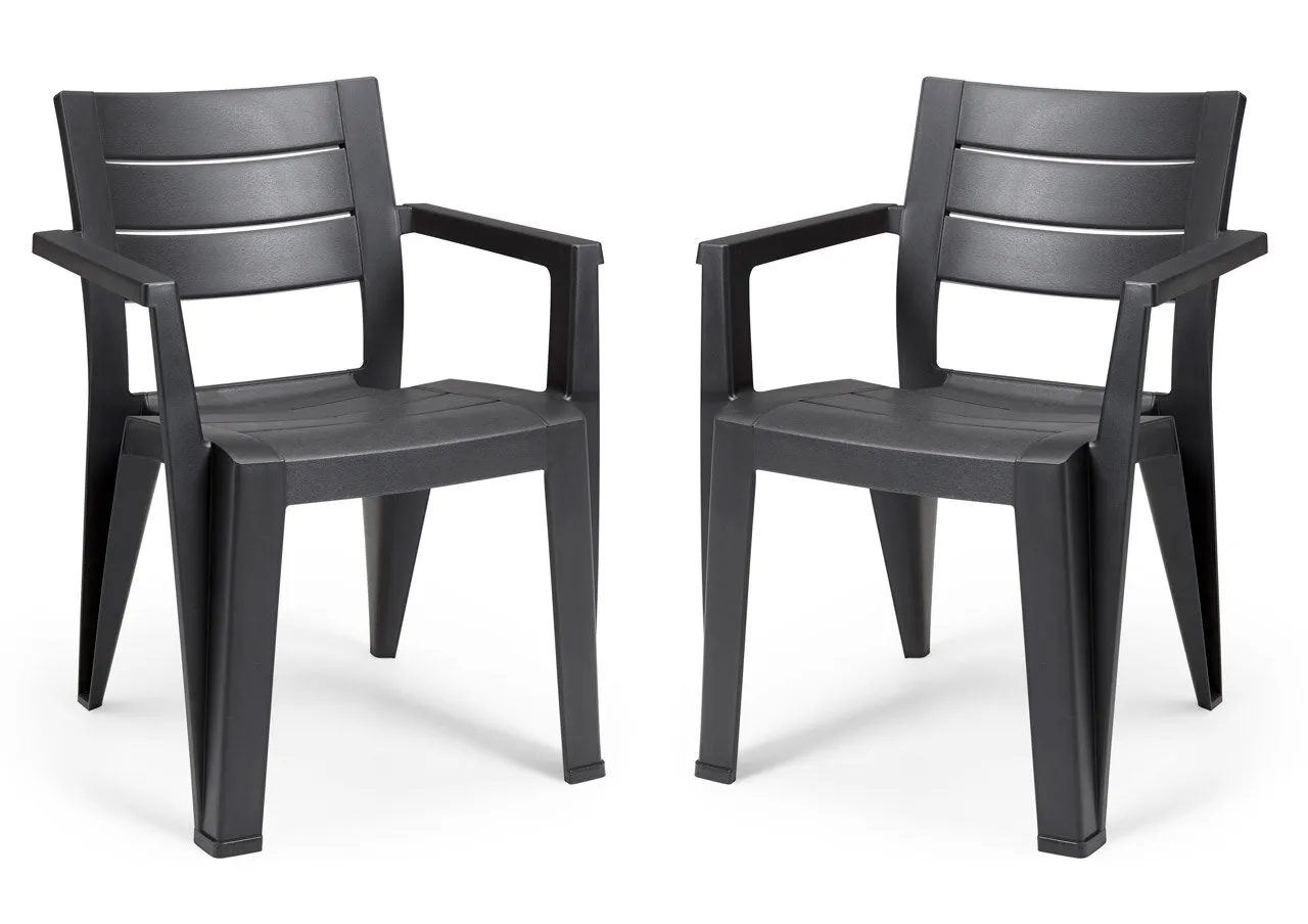 Lot de 2 fauteuils graphite JULIE