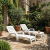 Lot de 2 bains de soleil résine polypropylène blanc RIVA - OOGarden