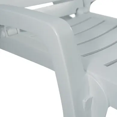 Lot de 2 bains de soleil résine polypropylène blanc RIVA - OOGarden