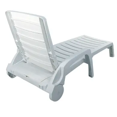 Lot de 2 bains de soleil résine polypropylène blanc RIVA - OOGarden