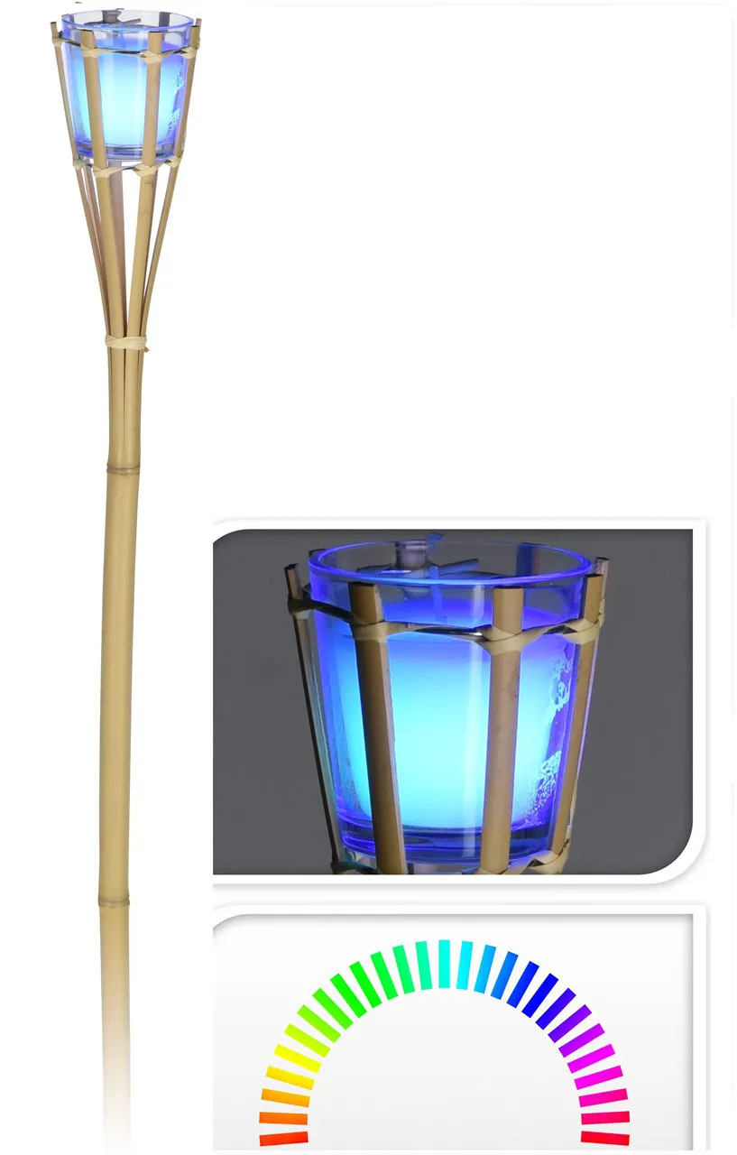 Lot de 2 torches citronnelle LED 76 cm