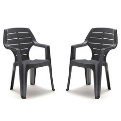 Lot de 2 fauteuils graphite MARNE - OOGarden