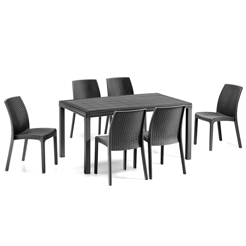 Salon de jardin resine: Table 180cm + 6 fauteuils - OOGarden