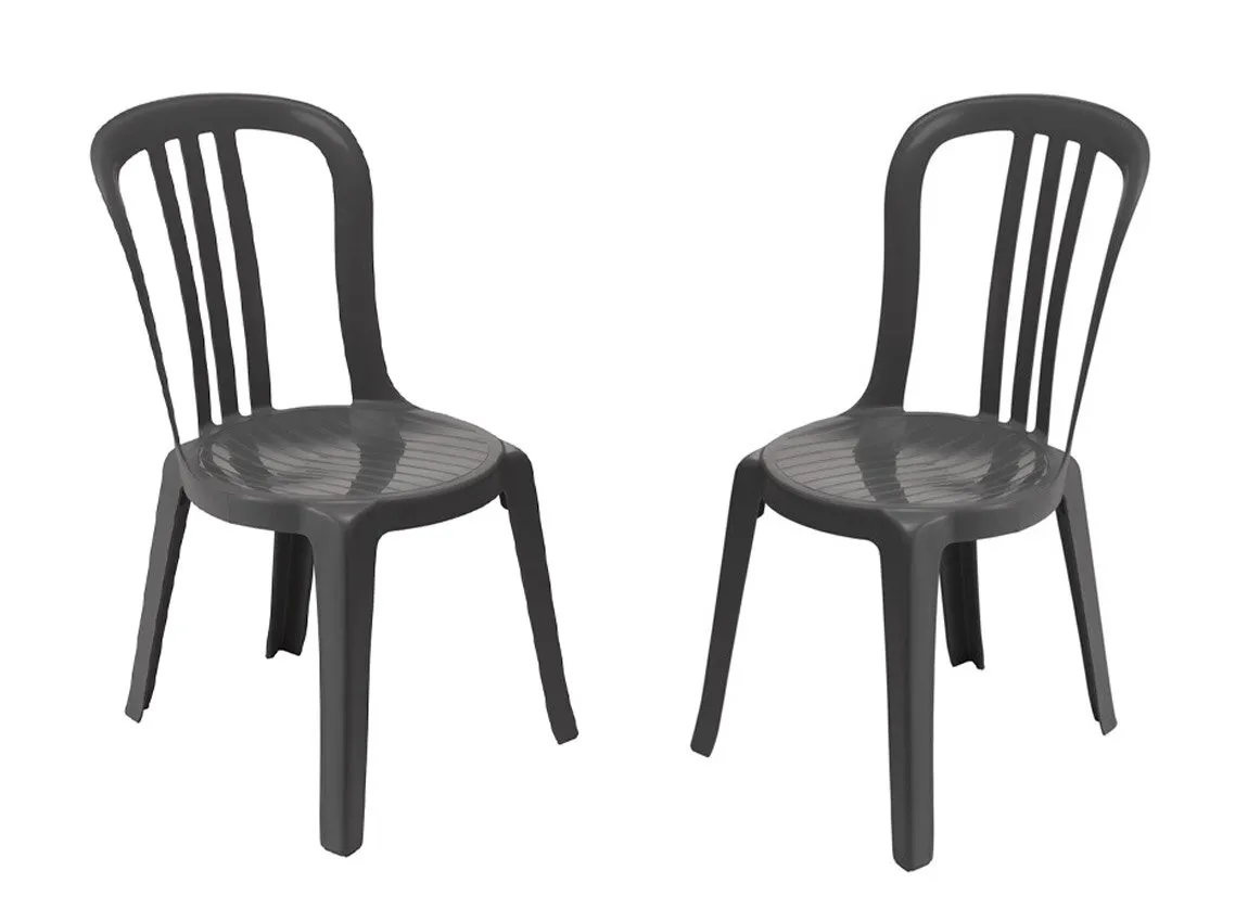 Lot de 2 chaises Bistrot Coloris anthracite MIAMI