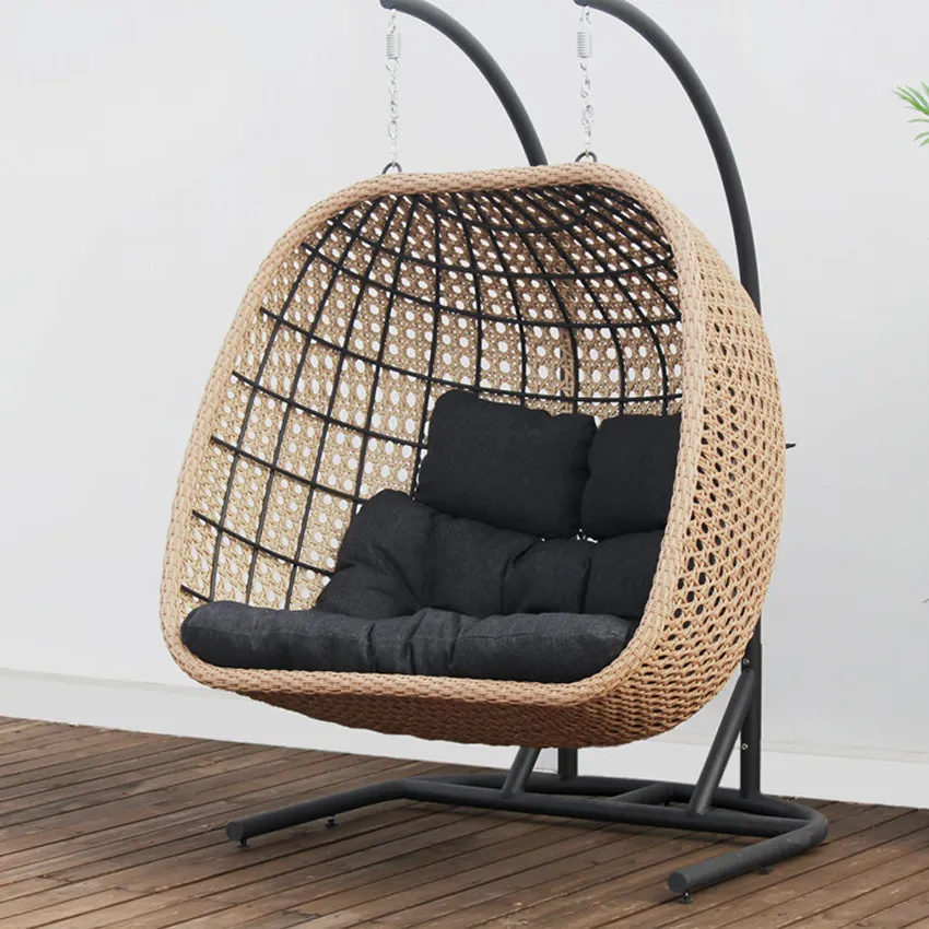 Double Fauteuil oeuf suspendu acier PANGI
