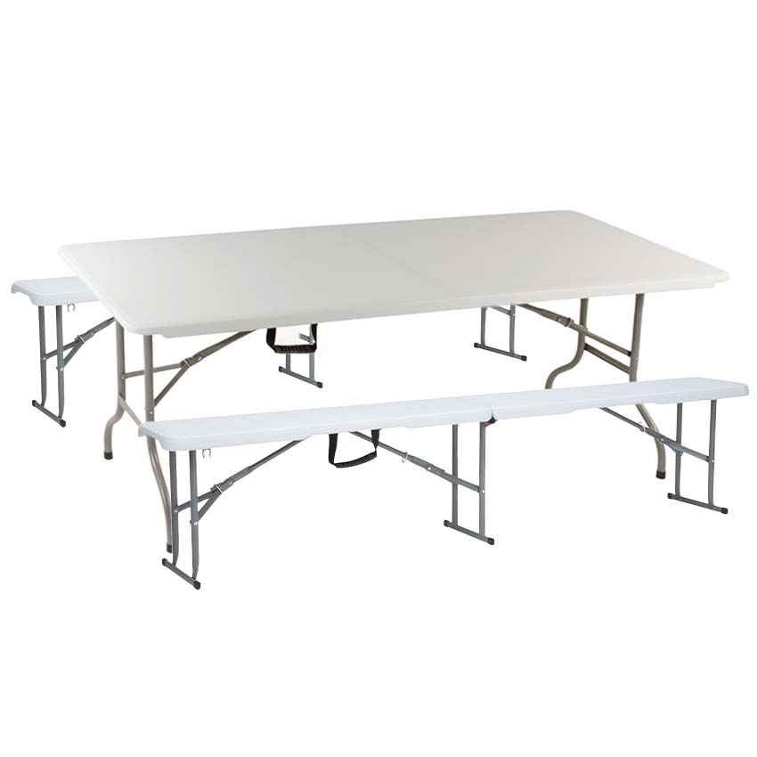 Ensemble Table Bancs Camping Pliable - Table Buffet Banc Pliant