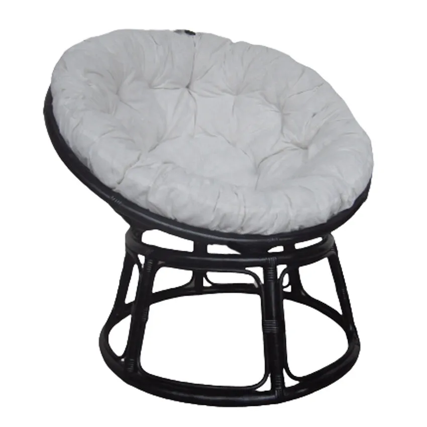 Fauteuil de jardin en rotin noir avec coussin en polyester PAPASAN