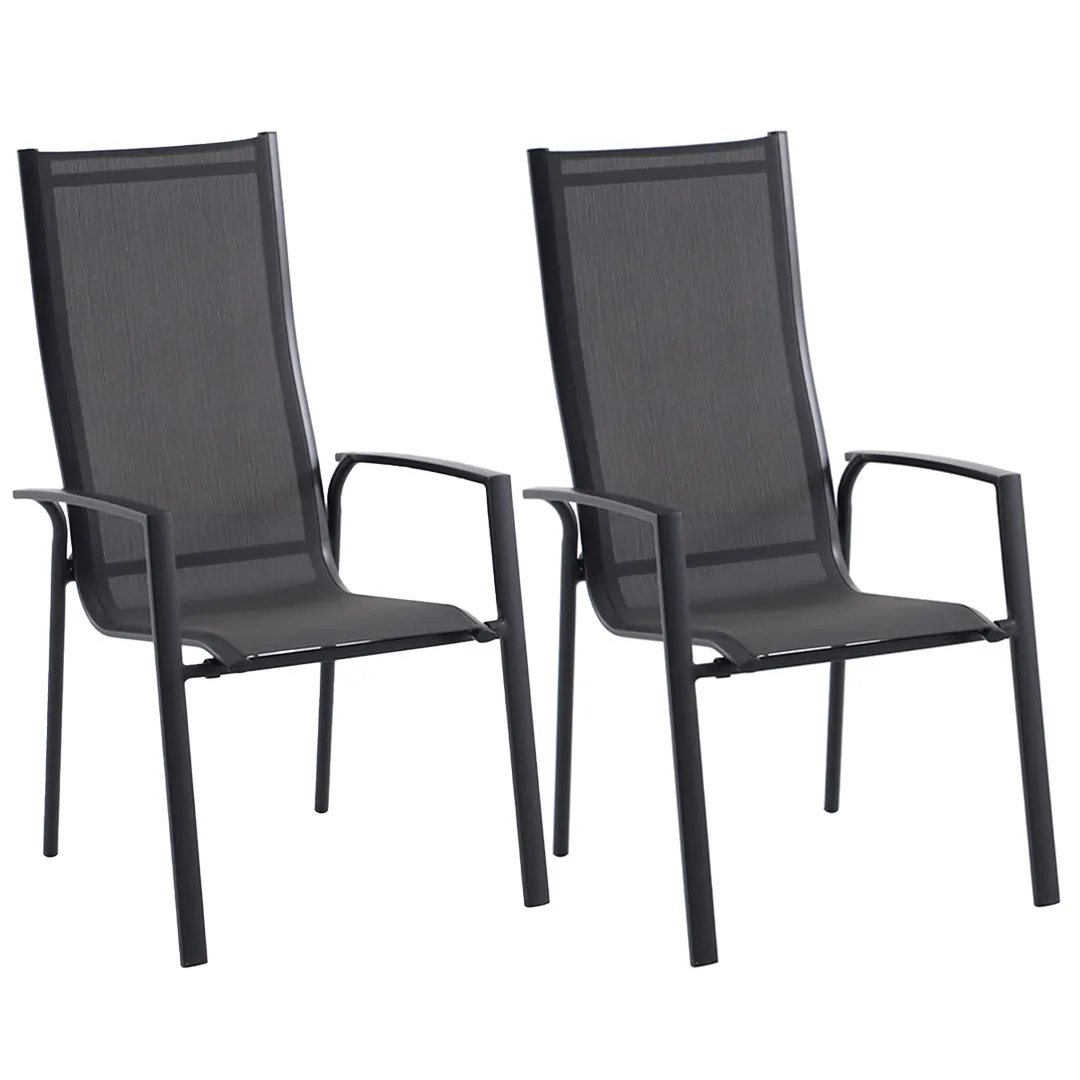 Lot de 2 fauteuils dossier haut anthracite OBERTA