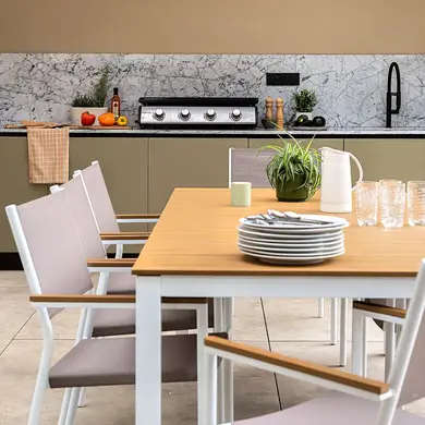 Tuinmeubelset - Tafel 2m + 8 fauteuils ROMA - OOGarden