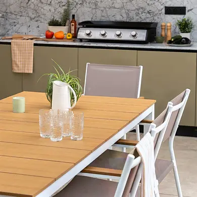 Tuinmeubelset - Tafel 2m + 8 fauteuils ROMA - OOGarden