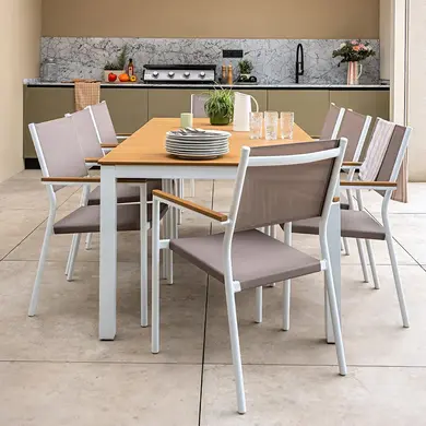 Tuinmeubelset - Tafel 2m + 8 fauteuils ROMA - OOGarden