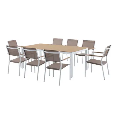 Tuinmeubelset - Tafel 2m + 8 fauteuils ROMA - OOGarden