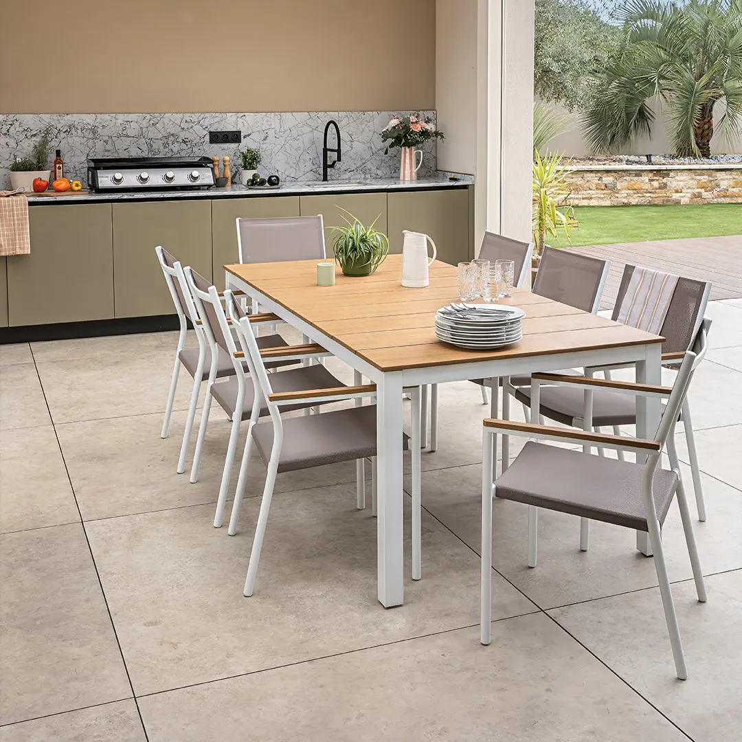 Gartenmöbel Tisch mit 8 Sesseln ROMA