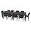 Tuinmeubelset: Julie Dubbele tafel + 10 LOVE grafiet stoelen - OOGarden