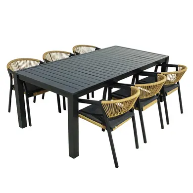 Gartenmöbel: Tisch 2M, 6 Sessel PARIS