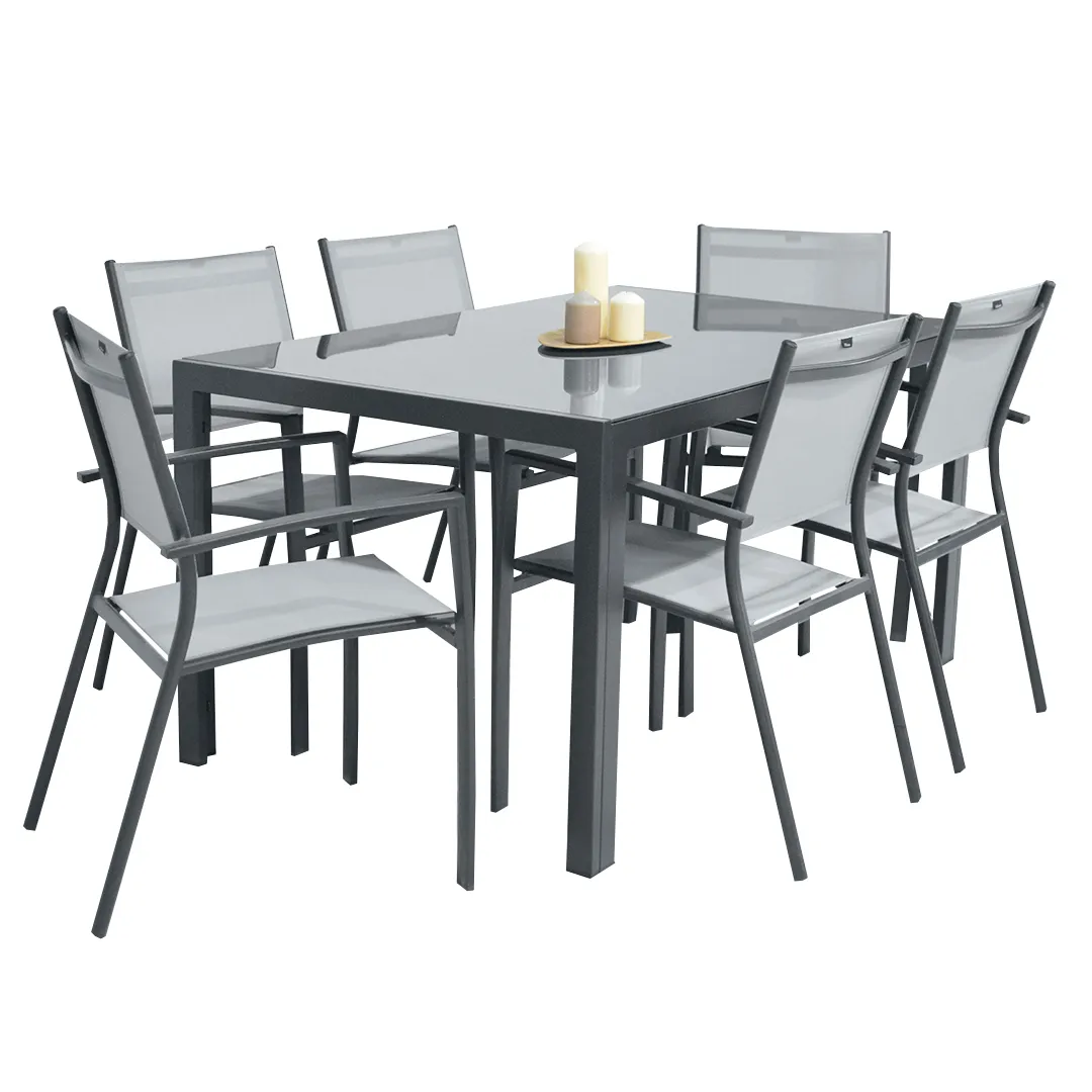 Tisch PALERME 150 cm und 6 ftls ANTIBES