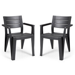 Lot de 6 fauteuils graphite JULIE  - ALLIBERT