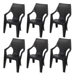 Lot de 6 fauteuils graphite DANTE - ALLIBERT